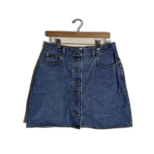 Calvin Klein Skirt Womens 11 Denim Button Front High Waist Mini y2k Style retro